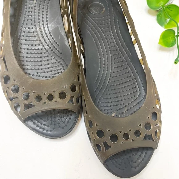 Crocs Adrina Jelly Flat Sandals Size 8 - Picture 6 of 8